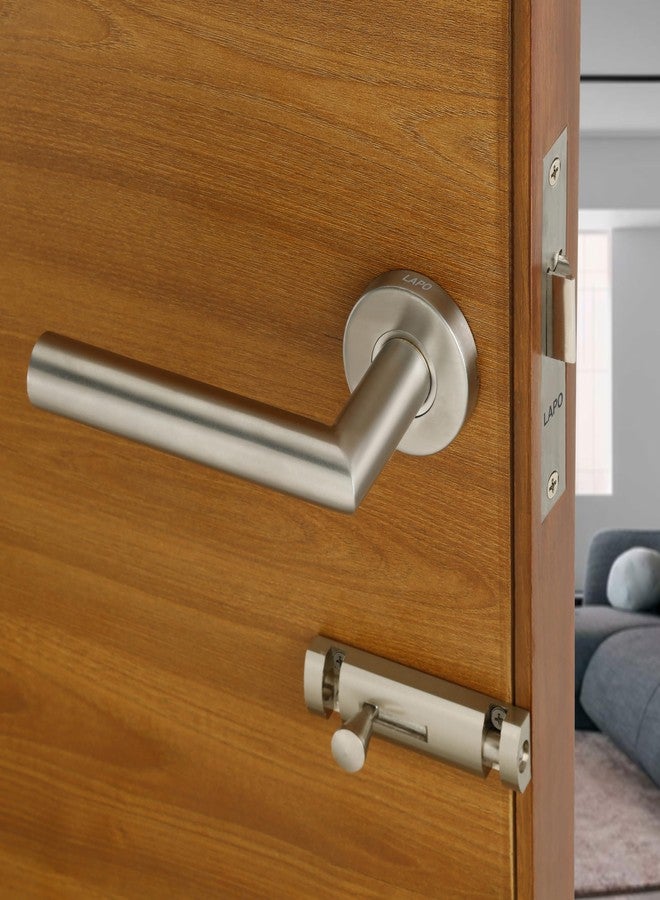LAPO Heavy Duty Door Locks for Bathroom, Door Lock Without Key for Balcony, Door Handle Lock Handlesets Without Key for Storeroom, Handle Lock for Pooja Ghar | Matt Finish | 3 Years Warranty CMH-10T - Image 1